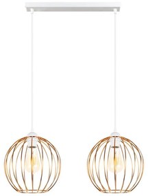 Lampadario a sospensione con filo MATT 2xE27/60W/230V bianco/rame