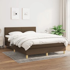 Giroletto A Molle Con Materasso Marrone Scuro 140x200cm Tessuto /
