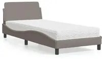 Letto con Materasso Tortora 80x200 cm in Tessuto 3208288