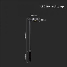Lampada da esterno LED 7W/230V 3000K IP65 nera 102 cm