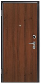 Porta blindata YALE Porta Automatic L 90 x H 210 cm in melaminico noce, apertura spingere a destra, falso telaio incluso