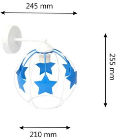 Applique per bambini STARS 1xE27/15W/230V blu/bianco