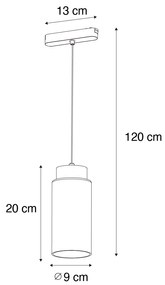 Lampada a sospensione moderna nera per sistema binario monofase con LED incluso - Magnetic Vance