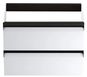 Mobile da bagno sotto lavabo Fusion bianco laccato opaco L 59.5 x H 40 x P 45.5 cm 2 cassetti, lavabo non incluso