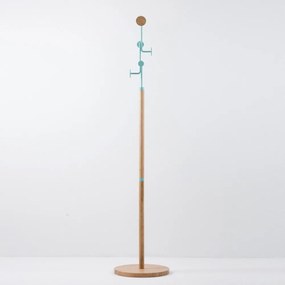 Appendiabiti in legno massiccio di quercia con dettagli blu Hook - Gazzda