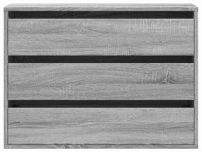 Cassettiera angolare grigio sonoma 80x41x58cm legno multistrato