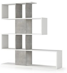 Libreria 5 ripiani Password bianco grigio L 145 x P 29 x H 145 cm bianco, portata per ripiano 15 kg