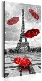 Quadro Paris  Red Umbrellas  Colore bianco e nero, Dimensioni e Misure 60x120