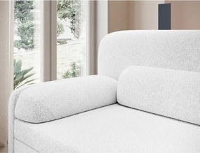 Divano bianco allungabile/con contenitore e rivestimento in bouclé 236 cm Elioss – ELTAP