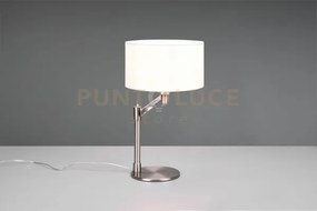 Lampada cassio h.48cm con paralume bianco e metallo acciaio 514400107