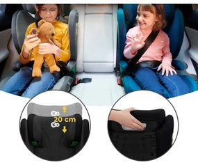 KINDERKRAFT - Seggiolino auto JUNIOR FIX 2 (100-150 cm) Graphite nero