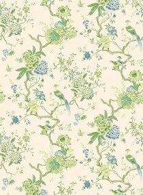 GP & J Baker Carta da parati Oriental Bird - Green/ Blue