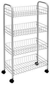 Scaffale mobile in metallo argento 41x84 cm Ascona - Metaltex