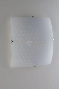 Plafoniera maori bianca 3 luci attacco e27 40x40x10cm in vetro bian...