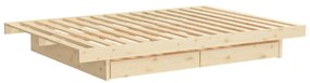 Letto matrimoniale in legno di pino con contenitore e griglia in colore naturale 160x200 cm Kanso - Karup Design