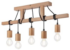 Lampadario a plafone LEON 5xE27/60W/230V quercia