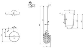 Villeroy & Boch TVA15101600061 - Scopino WC da parete ELEMENTS in vetro/cromo lucido