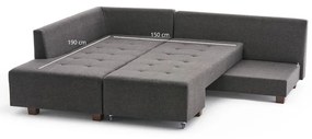 Divano angolare grigio scuro (angolo sinistro) Manama - Balcab Home