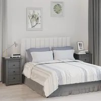 Comodini 2 pz Grigia 40x35x61,5 cm in Legno Massello di Pino 813704