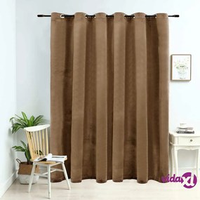 vidaXL Tenda Oscurante con Anelli in Metallo Velluto Beige 290x245 cm