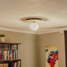 EMIBIG LIGHTING Plafoniera Kenzo, rotonda, marrone/bianca, a 1 luce