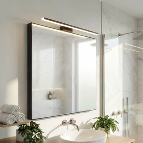 Lampada LED da Specchio 60cm Nera 12W IP54 Tripla Installazione Colore Bianco Naturale 4.000K