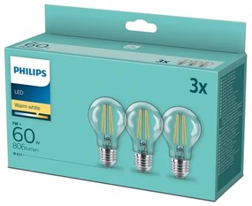 PACK 3x Lampadine LED VINTAGE Philips A60 E27/7W/230V 2,700K