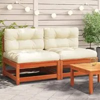 Divani Giardino Senza Braccioli Cuscini 2pz Marrone Cera Pinocod mxl 134653