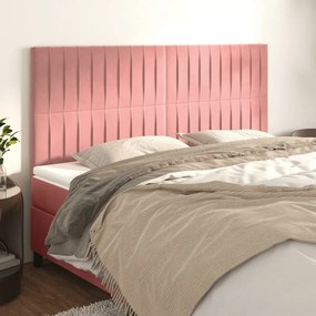 Testiera 4 Pz Rosa 80x5x78/88 Cm İn Velluto /