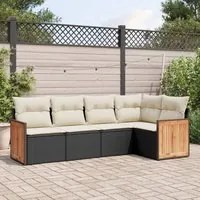 Set Divani da Giardino 5 pz con Cuscini in Polyrattan Nerocod mxl 88274