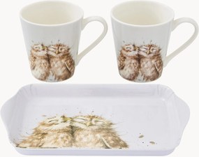 Set tazze e vassoio Owl 3 pz
