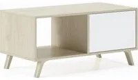 Mobile Tavolino con anta 92x50x45cm per sala da pranzo colore Rovere e porte colore bianco modello WIND