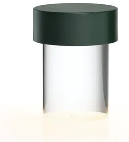 Flos Last Order Clear Lampada Da Tavolo ricaricabile base in cristallo e paralume Verde Opaco