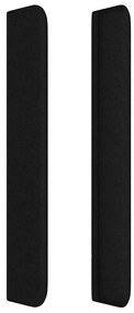 Testiera ad orecchio nera 93x16x118/128 cm in tessuto