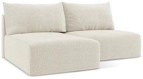 Divano angolare color crema allungabile/con contenitore (con penisola a sinistra) Kalena – Makamii