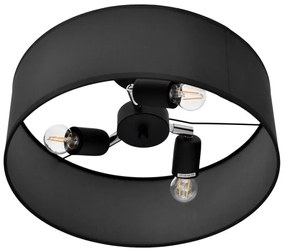 Lampadario a sospensione con supporto rigido ALBA 3xE27/15W/230V nero