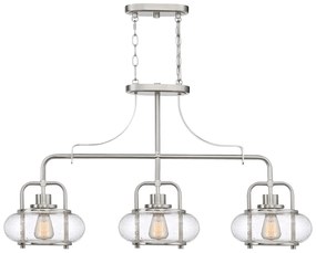 Lampadario Industrial Trilogy Metallo Nichel 3 Luci E27 3 Diffusori