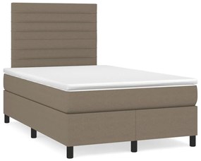 Letto a Molle con Materasso e LED Tortora 120x190 cm in Tessuto