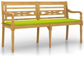 Panchina batavia cuscino verde chiaro 150cm legno massello teak