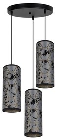 Lampadario a sospensione con filo AVALO 3xE27/60W/230V diametro 35 cm grigio/nero