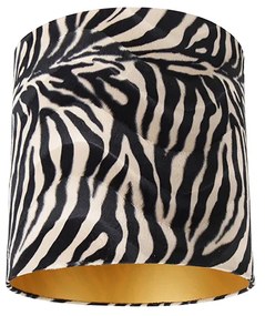 Paralume in velluto con motivo zebra 40/40/40 interno dorato