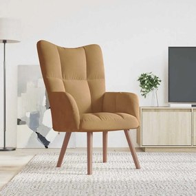 Sedia Relax Marrone İn Velluto /