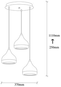 Lampadario su filo YILDO 3xE27/40W/230V