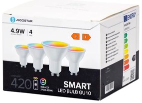 Set da 4 lampadine LED RGBW dimmerabili Smart GU10/4,9W/230V 2700-6500K - Aigostar