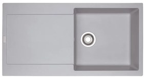 Lavello integrato 1 vasca con gocciolatoio laterale destro o sinistro FRANKE Maris alluminio L 50 x L 97 cm argento