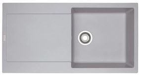 Lavello integrato 1 vasca con gocciolatoio laterale destro o sinistro FRANKE Maris L 97 x L 50 cm argento