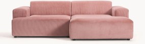 Divano angolare 3 posti in velluto a coste Melva
