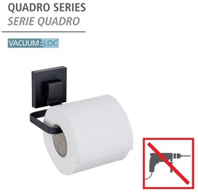 Porta carta igienica autoportante in acciaio inox nero Quadro - Wenko