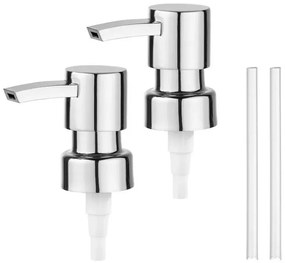 Ricambio pompa dispenser sapone cromo con design squadrato 2 pezzi