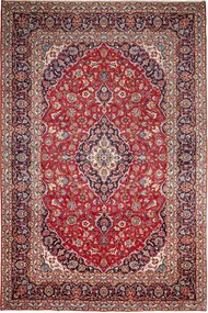 Kashan Tappeto 370 x 250 Rosso (Iran) Annodato A Mano